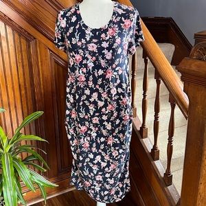 Floral Ruched Maternity Dress Sz S (4-6)